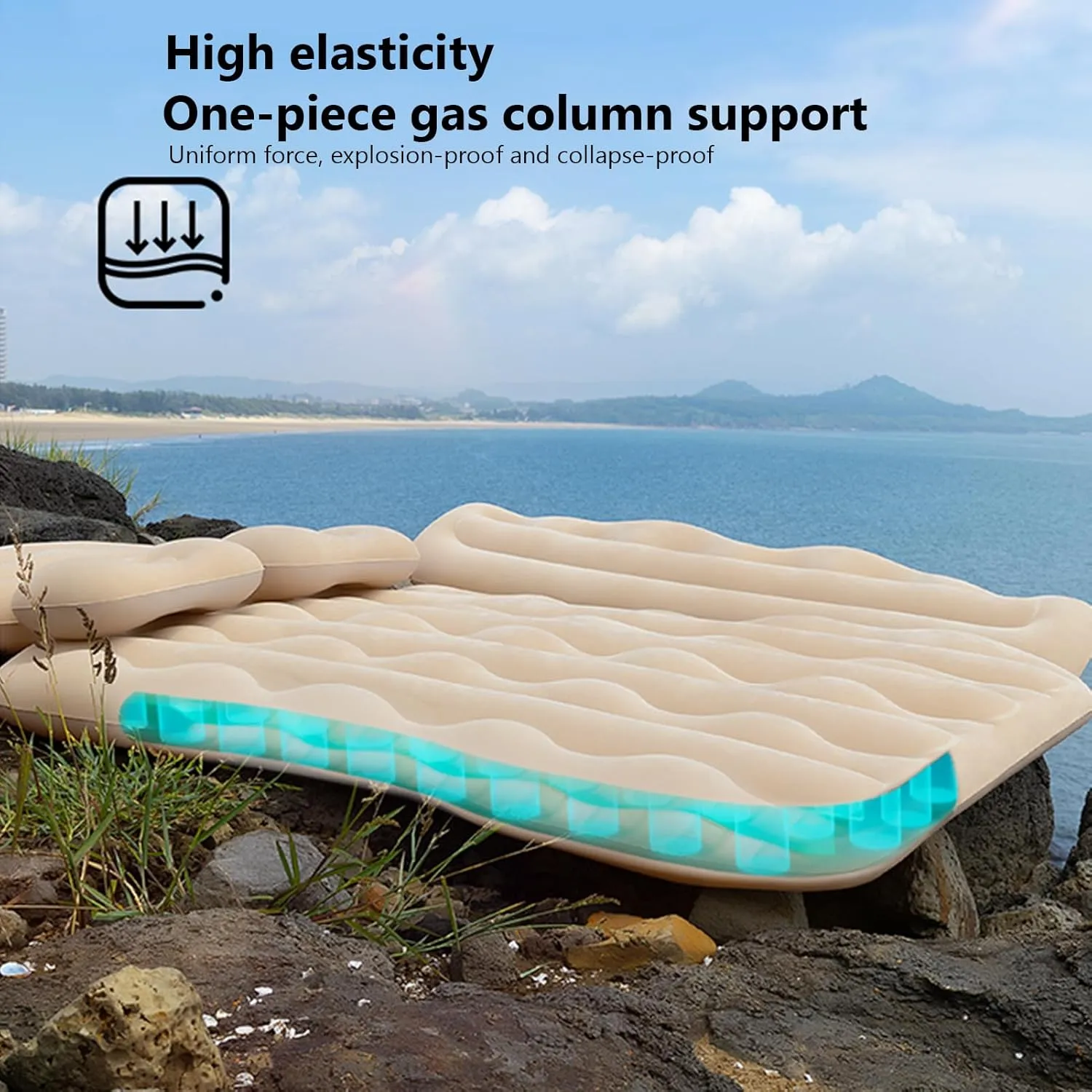 Car Air Mattress for HAVAL H8 2012 2012 2013 2014 2015 2016 2017 2018 Thickened Durable Car Camping Air Mattress Bed with Air Pump Inflatable Sleeping Mat,B