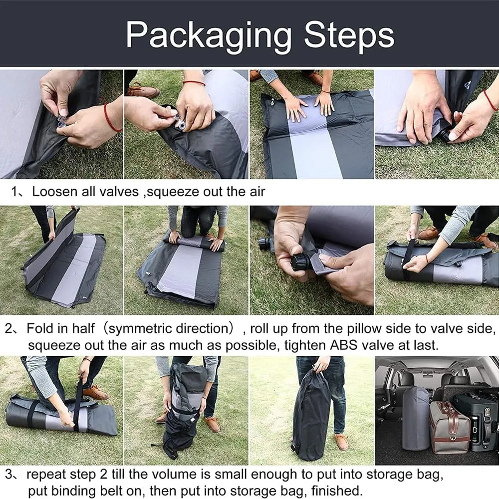 Car Automatic Inflatable Bed for Hyundai New Santafe 7seats 2018 2019 2020 2021 2022 2023, Portable Movable Thickened Trunk Sleeping Bed Outdoor Camping Hiking Air Mattress,Grey