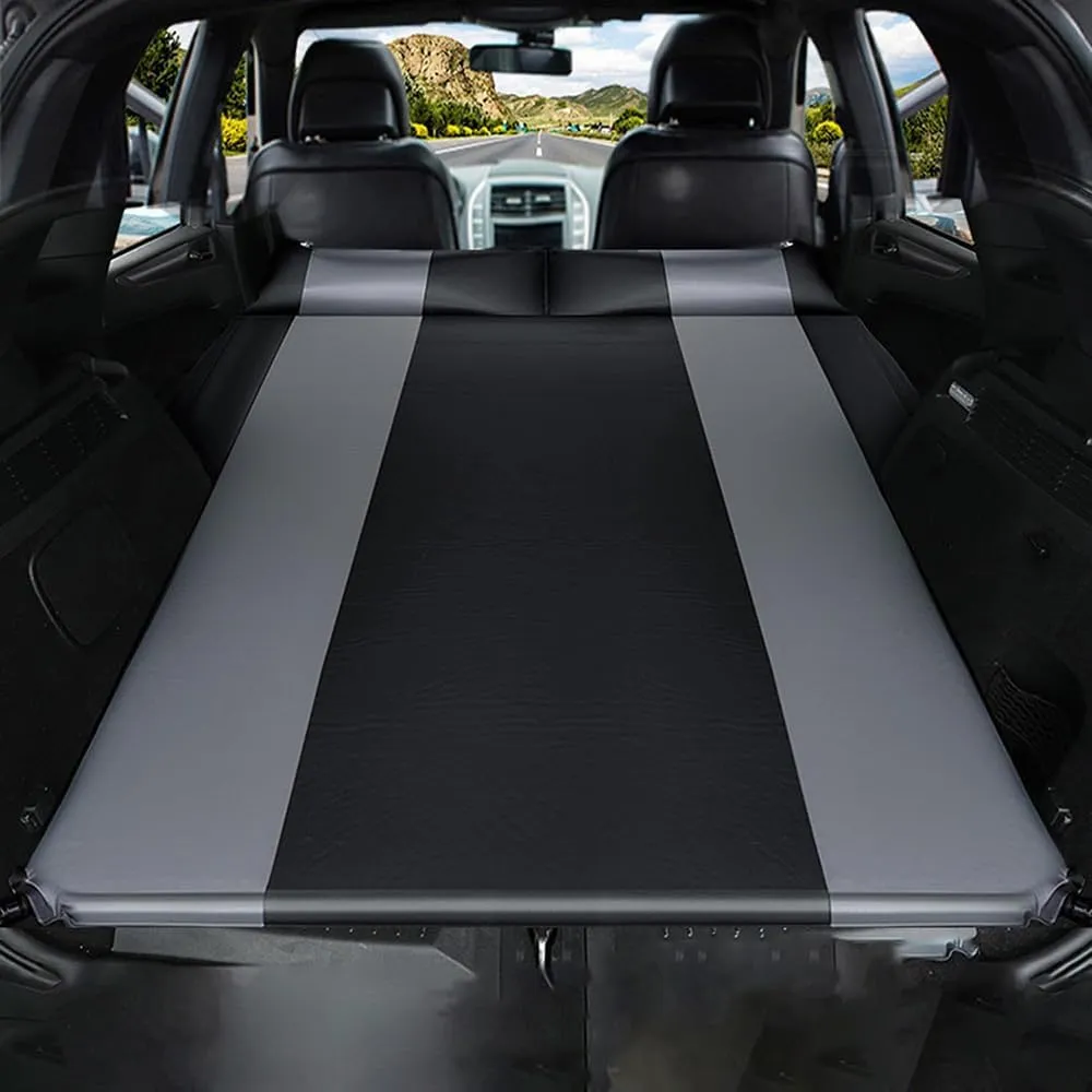 Car Automatic Inflatable Bed for Hyundai New Santafe 7seats 2018 2019 2020 2021 2022 2023, Portable Movable Thickened Trunk Sleeping Bed Outdoor Camping Hiking Air Mattress,Grey