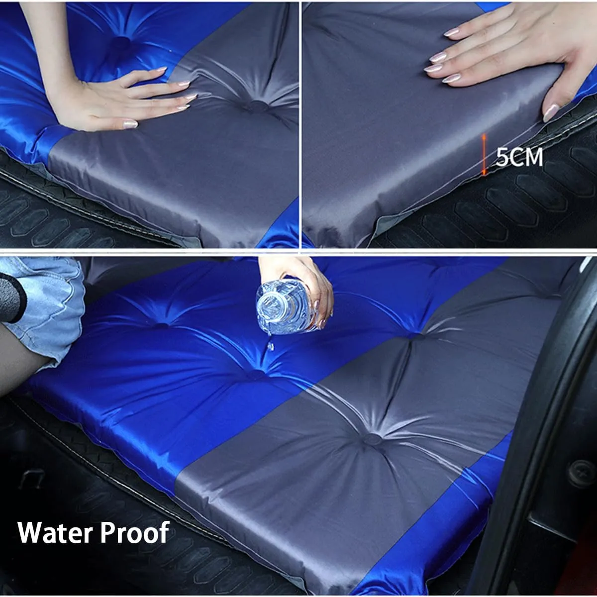 Car Inflatable Mattress for Ford Explorer (222) 2006 2007 2008 2009 2010 2011 2012 2013 2014 2015 Rear Trunk Air Mattress Camping Cushion Back Seat Sleeping Mattresses,Bluegrey