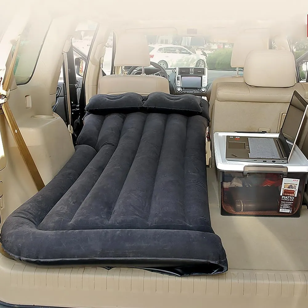 Car Inflatable Mattress for Volkswagen VW Caddy 2020 2021 2022 2023 2024 Rear Trunk Air Cushion Camping Travel Folding Self Inflating Sleeping Pad Back Seat Air Mattresses,Black