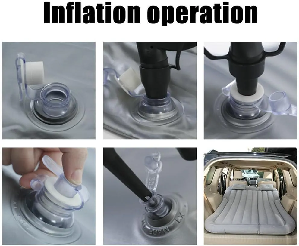 Car Inflatable Mattress for Volkswagen VW Caddy 2020 2021 2022 2023 2024 Rear Trunk Air Cushion Camping Travel Folding Self Inflating Sleeping Pad Back Seat Air Mattresses,Black