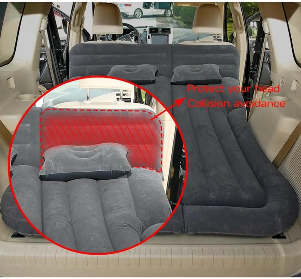 Car Inflatable Mattress for Volkswagen VW Caddy 2020 2021 2022 2023 2024 Rear Trunk Air Cushion Camping Travel Folding Self Inflating Sleeping Pad Back Seat Air Mattresses,Black
