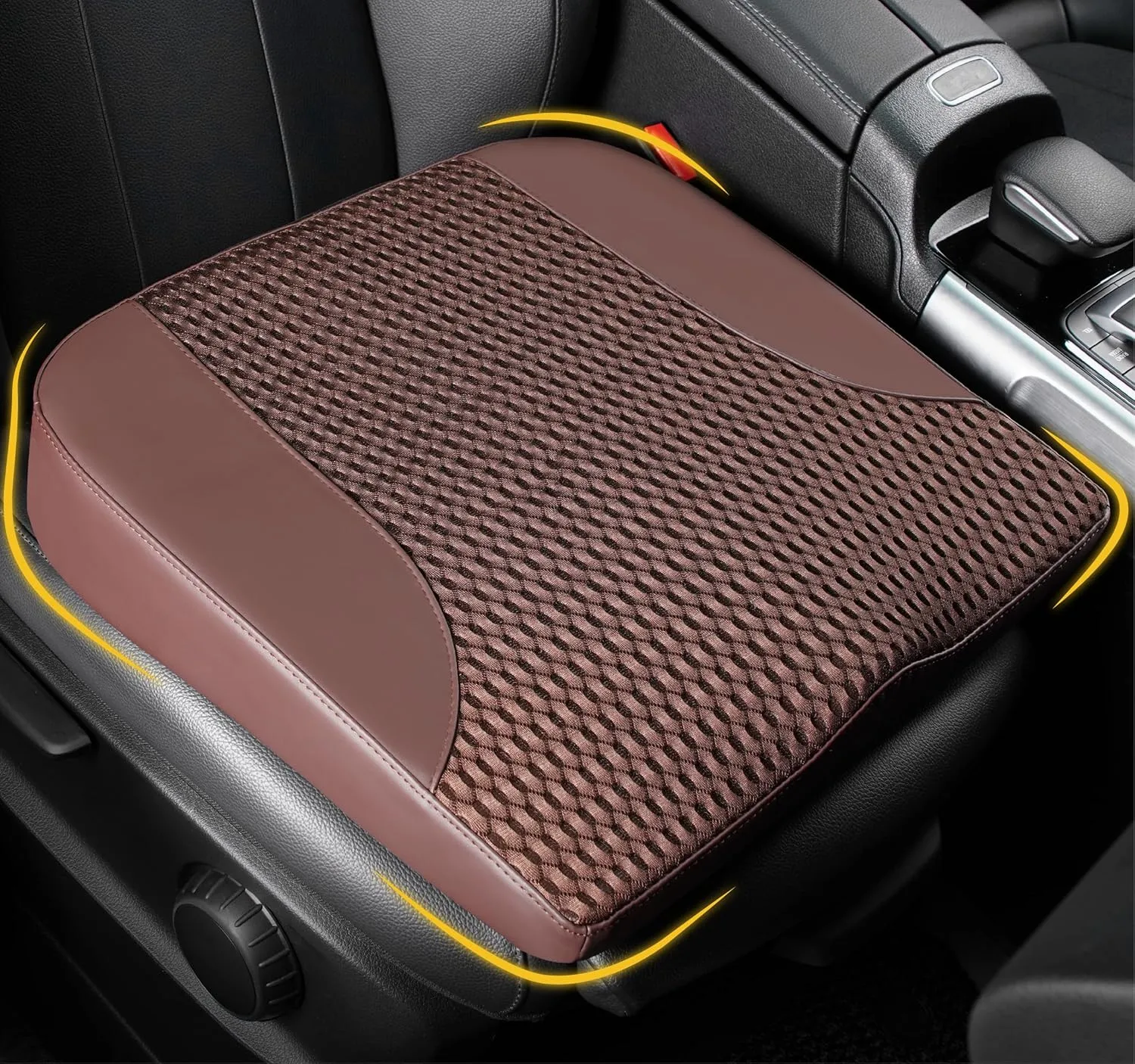 Car Seat Cushion: Comfortable Memory Foam Car Seat Cushion for Driving - for Sciatica-Tailobone Pain Relief - Seat Cushion for Car-Truck, Office, Wheelchair - Brown