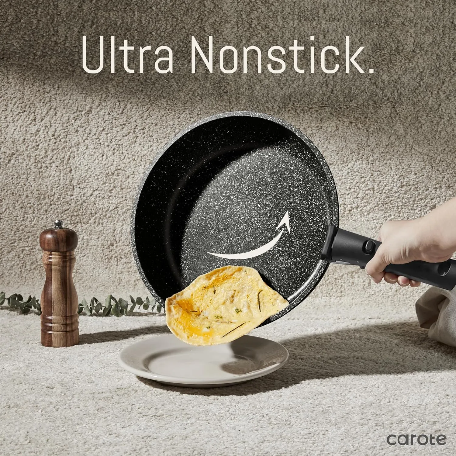 CAROTE 21pcs Pots and Pan Set, Nonstick Induction Cookware Detachable Handle,Cookware Set with Removable Handle