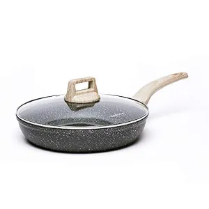 CAROTE Nonstick Frying Pan Skillet,Non Stick Granite Fry Pan Egg Pan Omelet Pans, Stone Cookware Chef's Pan, PFOA Free (Classic Granite, 10-Inch)