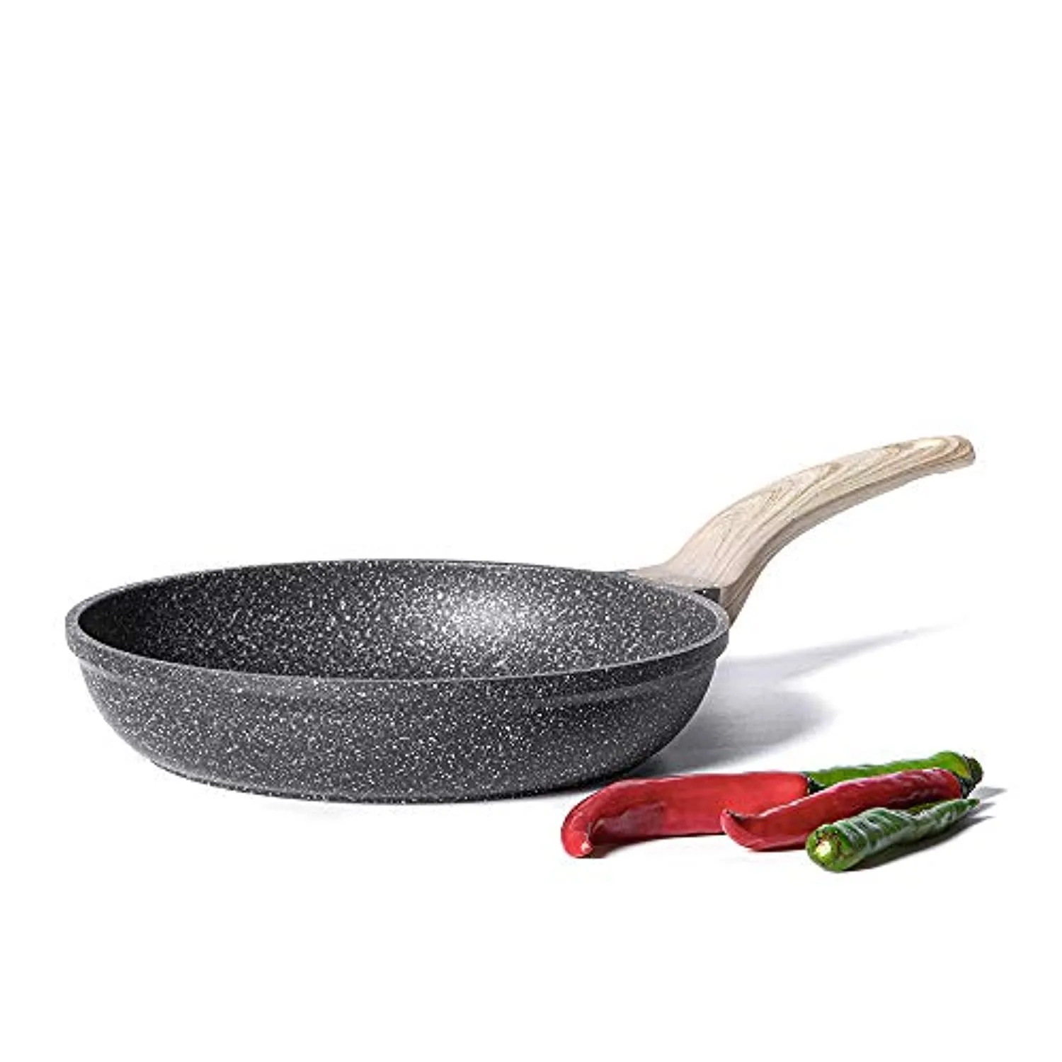 CAROTE Nonstick Frying Pan Skillet,Non Stick Granite Fry Pan Egg Pan Omelet Pans, Stone Cookware Chef's Pan, PFOA Free (Classic Granite, 10-Inch)