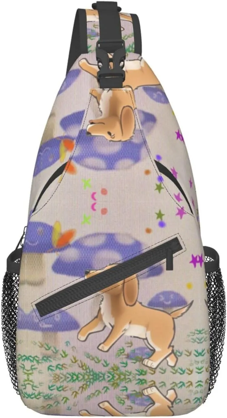 Cartoon Mushroom With Dog Pattern Outdoor Hiking Backpack > Suitable For Men And Women Riding Strong And Sturdy High Storage Capacity Daily Travel