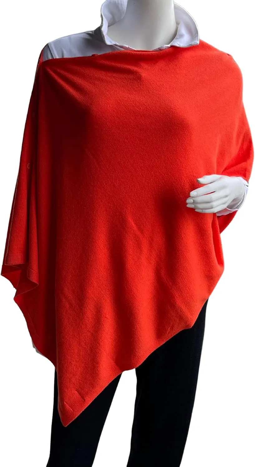 Cashmere Like Acrylic Knitted Dress Topper, Poncho Sweater,Shawl Wraps for Women Ultra Soft. Versatile Cape, Scarf