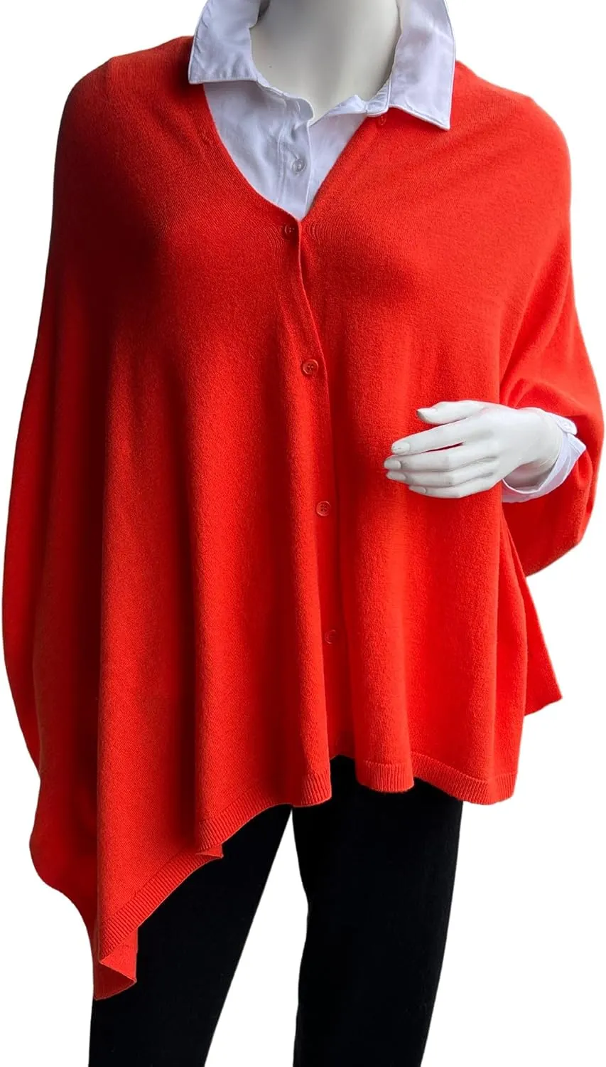 Cashmere Like Acrylic Knitted Dress Topper, Poncho Sweater,Shawl Wraps for Women Ultra Soft. Versatile Cape, Scarf