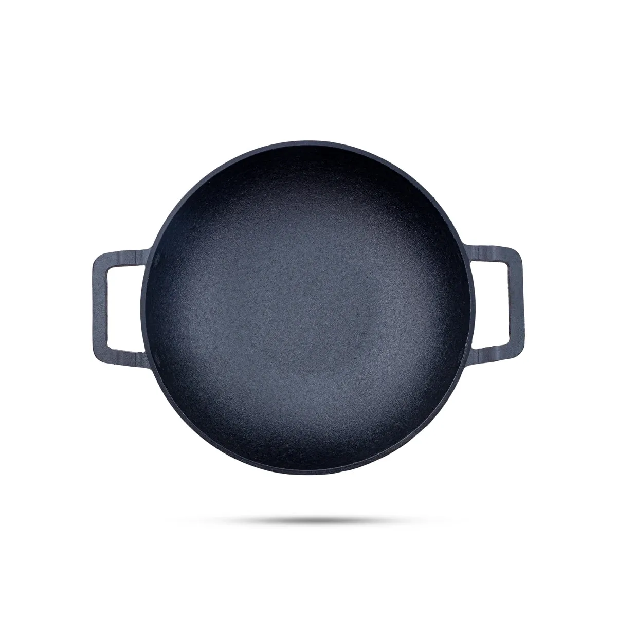 Casting Iron Kadai With Lid - 3.5 x 10.5 Inches | Kadhai/ Cast Iron Cookware for Home/ 3.380 Kgs Approx
