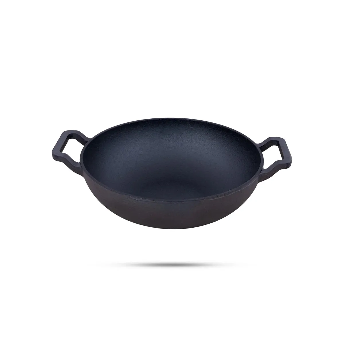 Casting Iron Kadai With Lid - 3.5 x 10.5 Inches | Kadhai/ Cast Iron Cookware for Home/ 3.380 Kgs Approx
