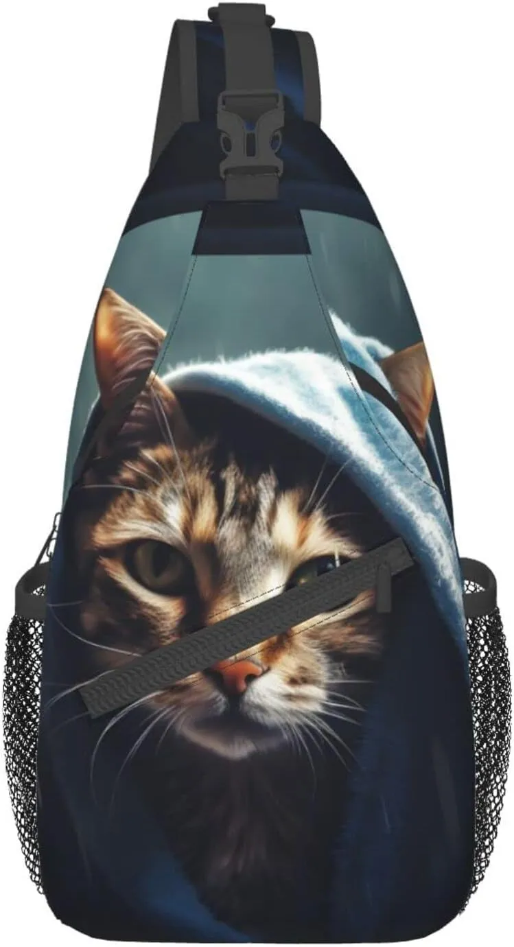 Cat Taking a Baths Outdoor Cross-body Shoulder Bag, Unisex Backpack For Women Men Young Hiking Travel