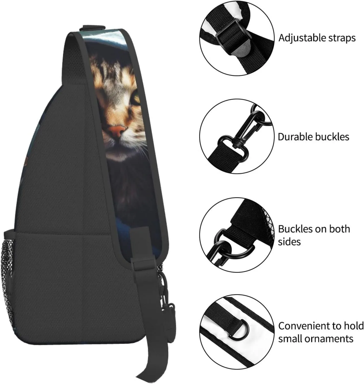Cat Taking a Baths Outdoor Cross-body Shoulder Bag, Unisex Backpack For Women Men Young Hiking Travel