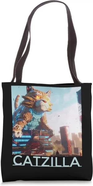 Catzilla Anime Manga Funny Tote Bag