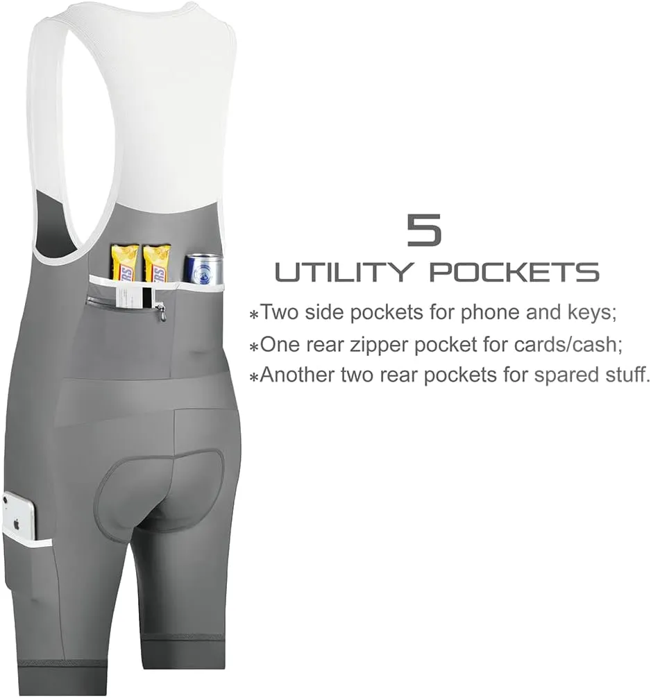 CEROTIPOLAR Cycling Bibs Men, Long Riding Pad Bicycle Biking Bib Shorts UPF50 