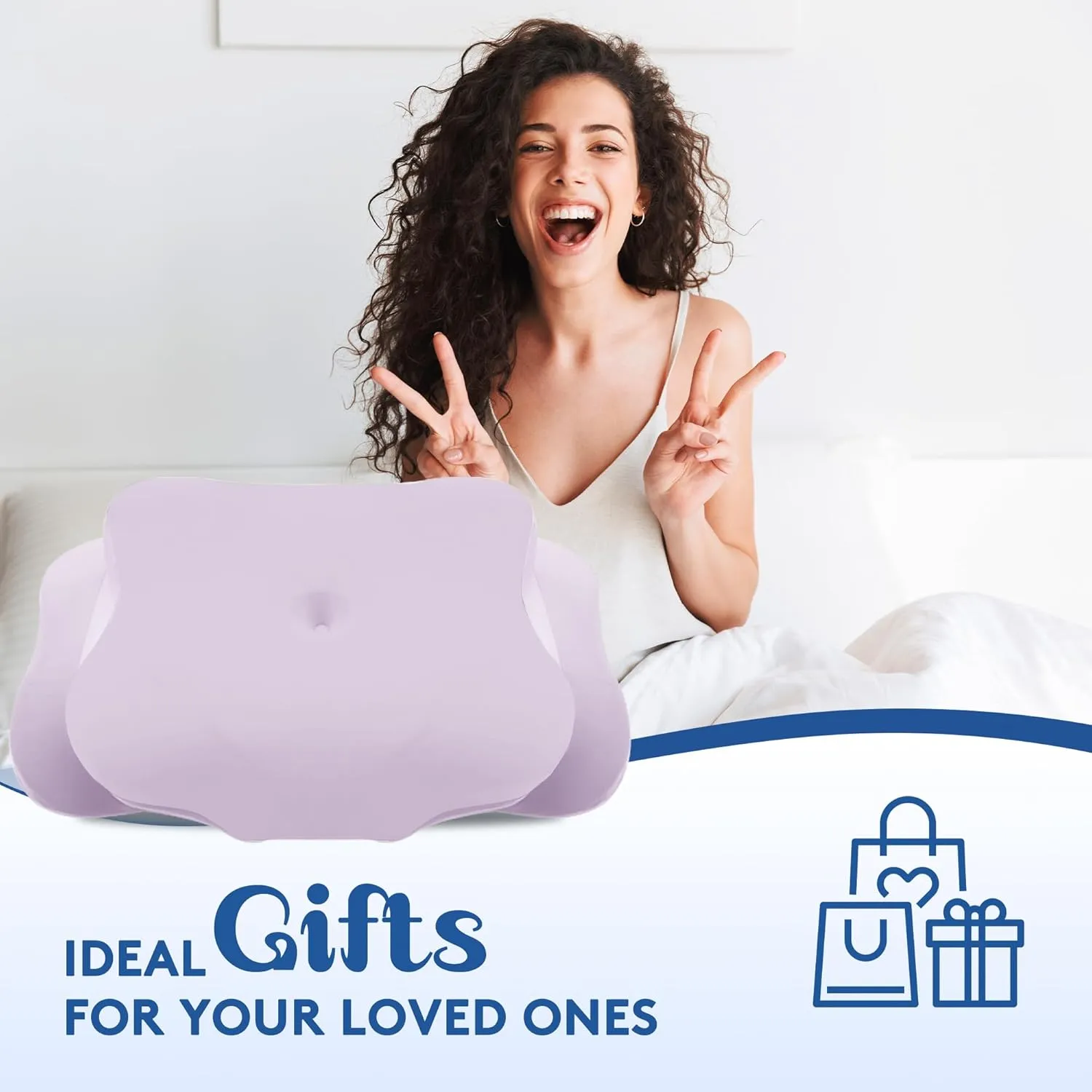 Cervical Pillow for Neck Pain Relief, Cooling Contour Memory Foam Pillows Support Odorless Ergonomic Neck Pillow Adjustable Orthopedic Bed Pillow for Side Back Stomach Sleeper with Pillowcase，Purple