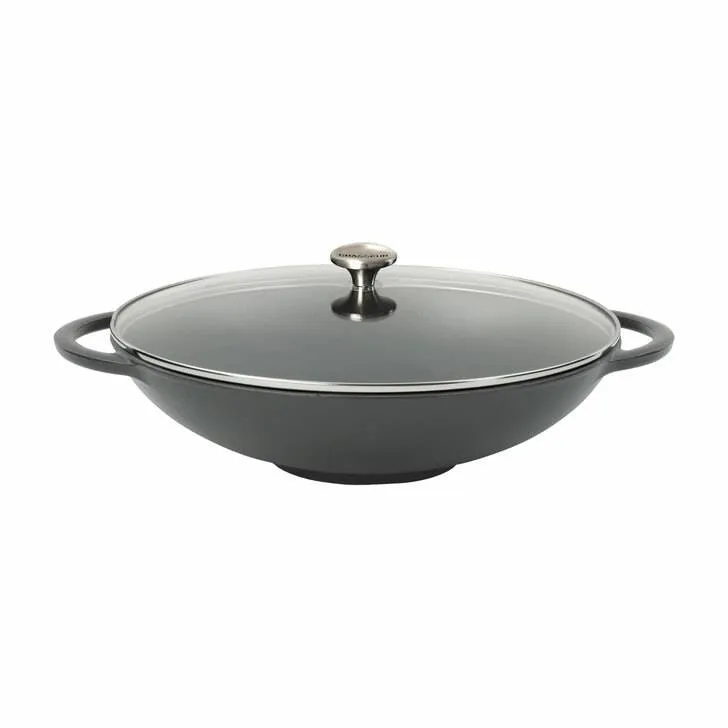 Chasseur Cast Iron Nonstick Wok Caviar Black Induction – 37cm