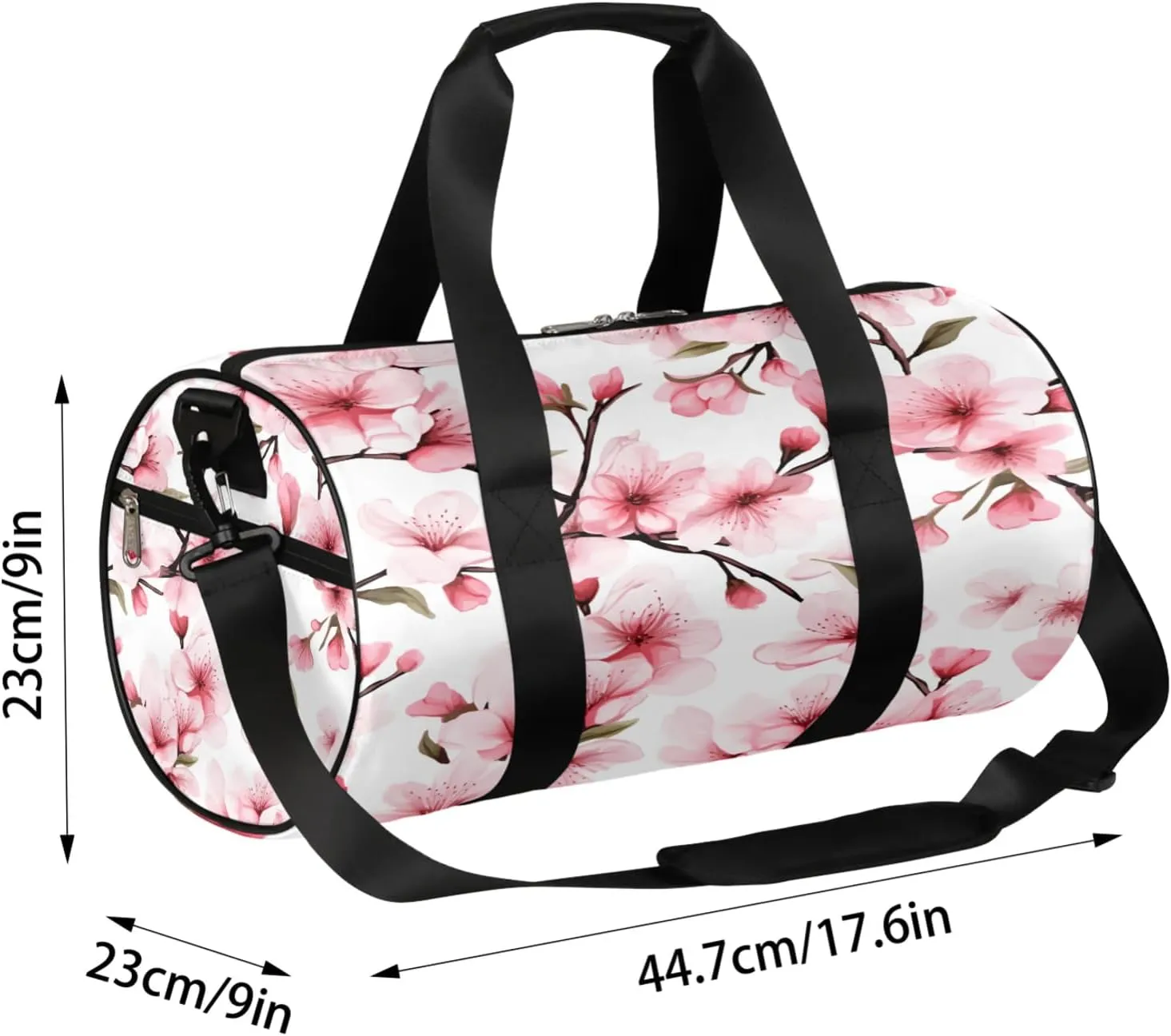 Cherry Japanese Cherry Blossom Sports Gym Bag for Men Women Lightweight Travel Duffle Bag with Shoulder Strap Waterproof Carry On Weekender Overnight Bag for Travel Sports Gym