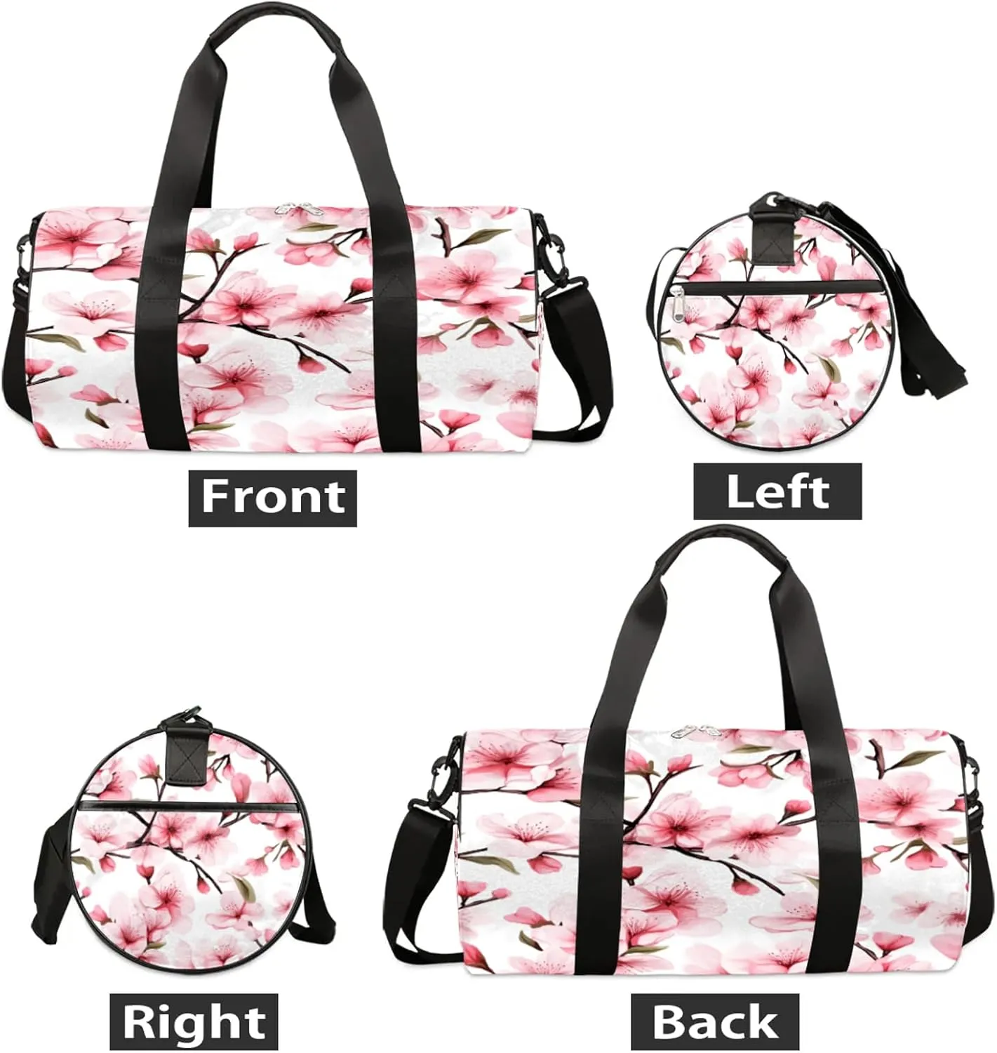 Cherry Japanese Cherry Blossom Sports Gym Bag for Men Women Lightweight Travel Duffle Bag with Shoulder Strap Waterproof Carry On Weekender Overnight Bag for Travel Sports Gym