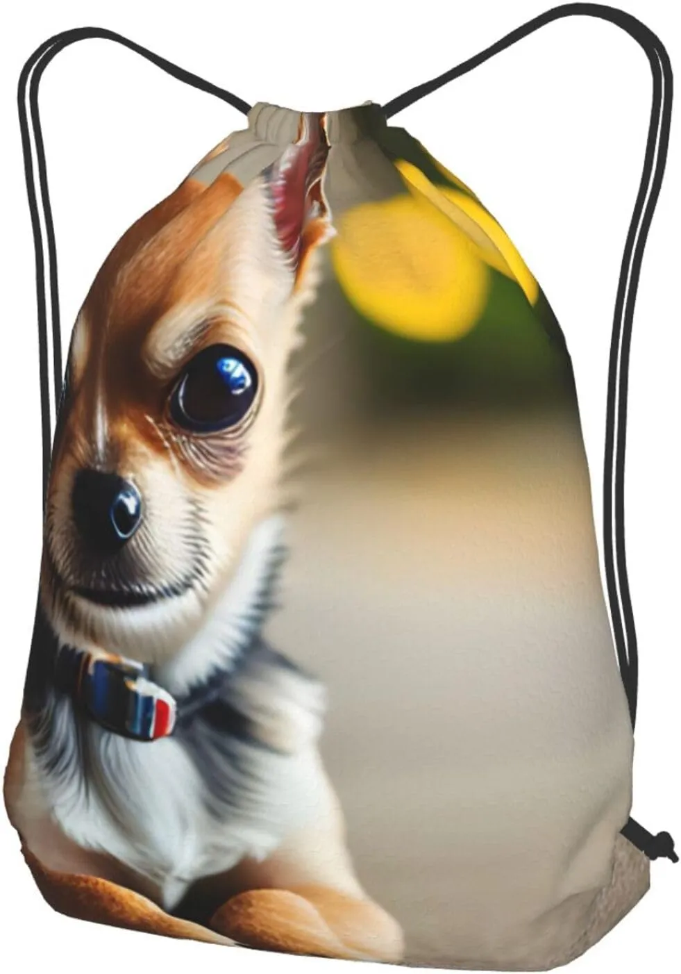 Chihuahua Dog 1 Drawstring Cinch Backpack Polyester Sack Pack String Bag For Hiking Camping Adventure