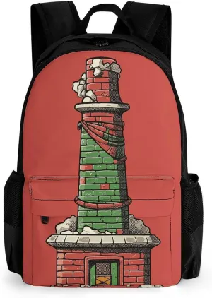 Christmas Chimney Travel Backpack Lightweight Large Capacity Laptop Backpack Casual Daypack for Men Women