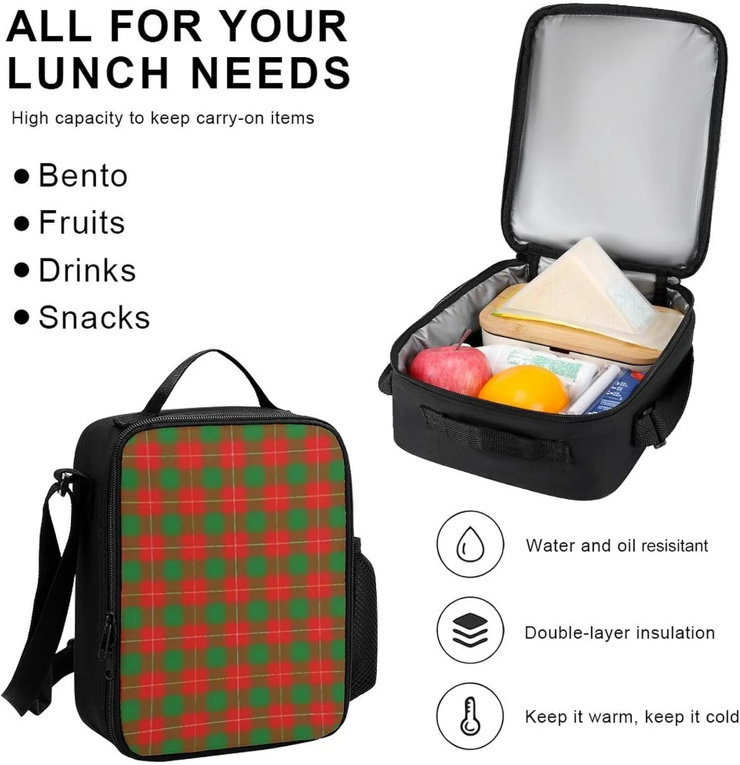 Clan MacFie Lightweight Pocket Backpack Crossbody Lunch Bag Set Unisex