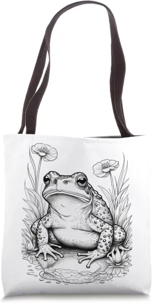 Color Your Bag Choose Your Own Colors Coloring Adult Frog Tote Bag