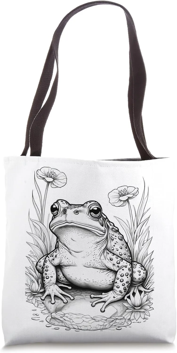 Color Your Bag Choose Your Own Colors Coloring Adult Frog Tote Bag