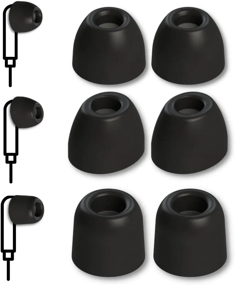 Comply 400 Core Series | Memory Foam Replacement IEM Ear Tips for Campfire Audio, Sennheiser, & More | Superior Noise Isolation, Ultimate Comfort, Secure Fit | Variety, Black, Medium (3 Pairs)