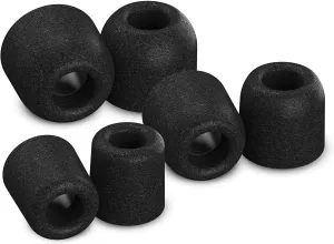 Comply 500 Core Series | Memory Foam Replacement IEM Ear Tips for KZ, Moondrop, FiiO Sennheiser & More | Superior Noise Isolation, Ultimate Comfort, Secure Fit | Black (S/M/L) (3 Pairs)