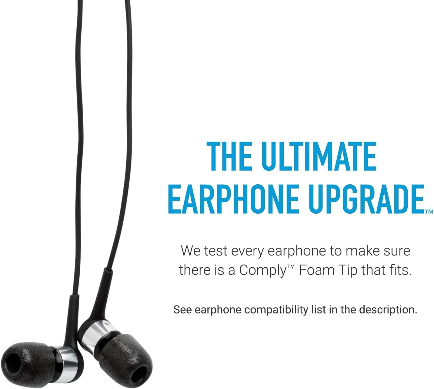 Comply 500 Core Series | Memory Foam Replacement IEM Ear Tips for KZ, Moondrop, FiiO Sennheiser & More | Superior Noise Isolation, Ultimate Comfort, Secure Fit | Black (S/M/L) (3 Pairs)