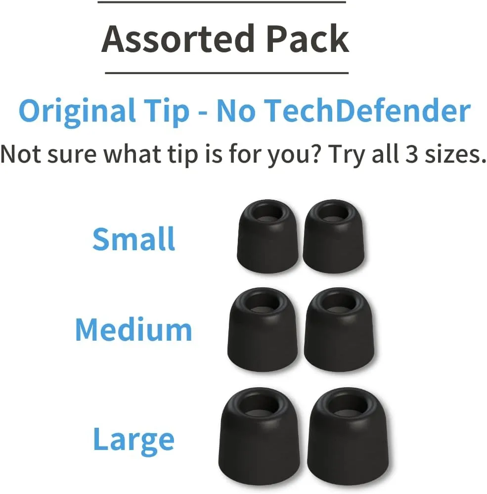 Comply 500 Core Series | Memory Foam Replacement IEM Ear Tips for KZ, Moondrop, FiiO Sennheiser & More | Superior Noise Isolation, Ultimate Comfort, Secure Fit | Black (S/M/L) (3 Pairs)