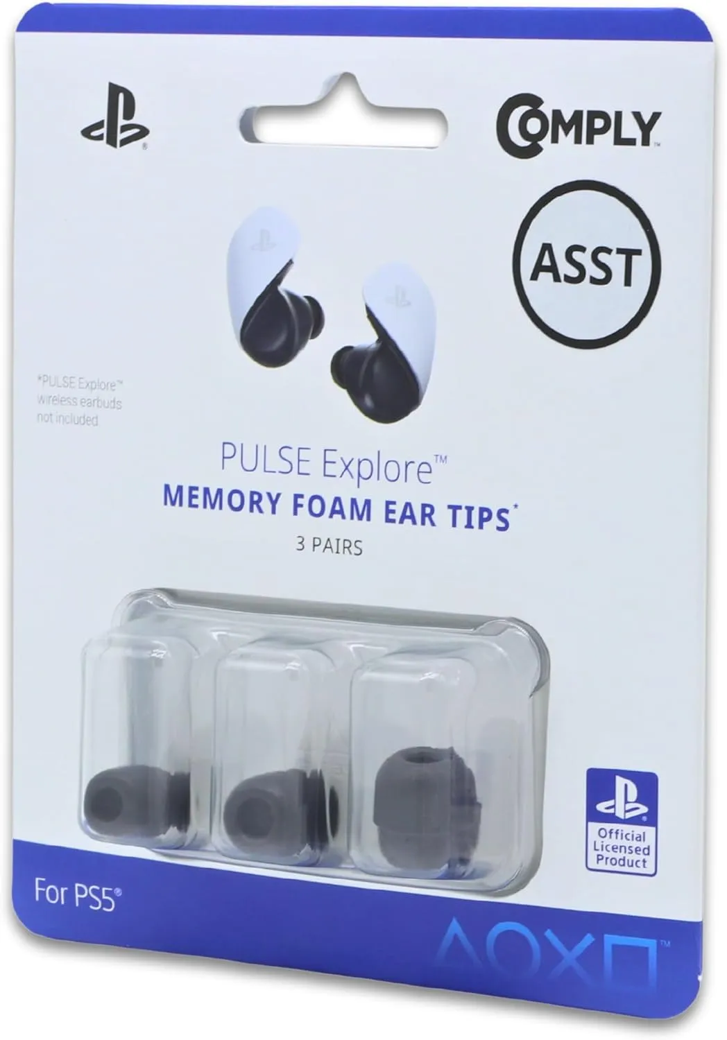 Comply Memory Foam Replacement Earbud Tips for Pulse Explore Wireless Earbuds | Superior Noise Isolation, Ultimate Comfort, Secure Fit for Gaming | Black, Medium (3 Pairs)
