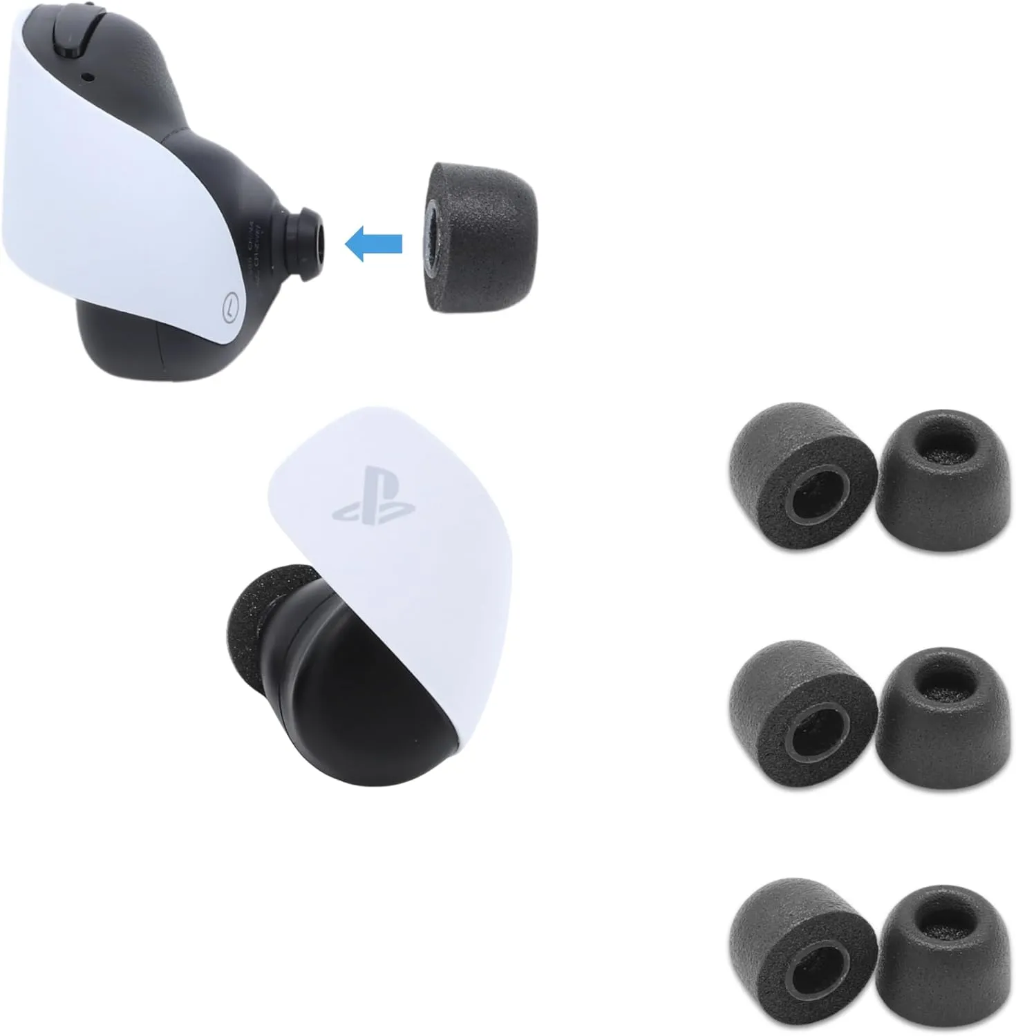 Comply Memory Foam Replacement Earbud Tips for Pulse Explore Wireless Earbuds | Superior Noise Isolation, Ultimate Comfort, Secure Fit for Gaming | Black, Medium (3 Pairs)
