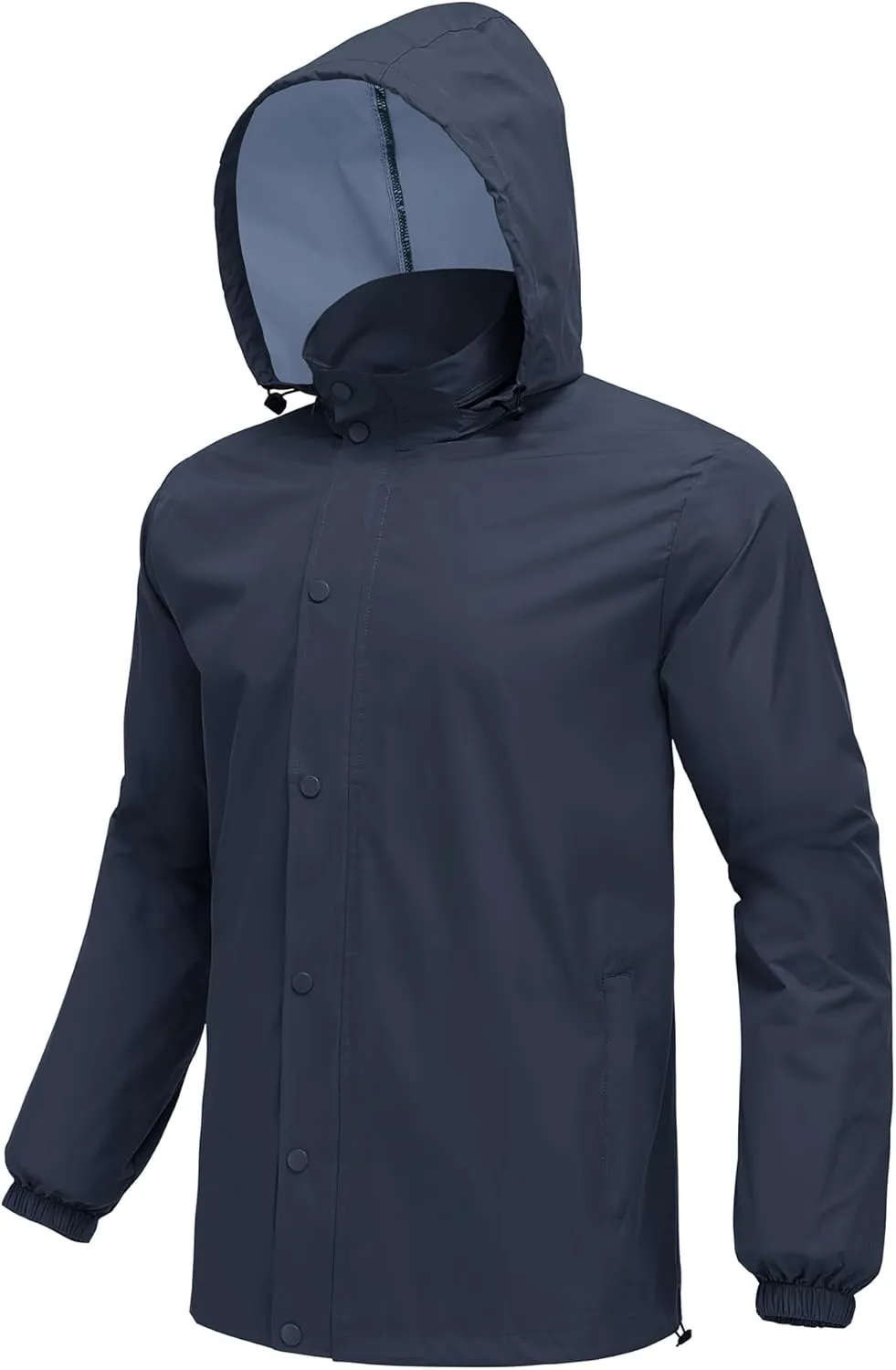COOFANDY Men's Rain Jacket Waterproof Packable Raincoat Lightweight Rain Shell Hood Travel Golf Hiking Cycling Zip Pockets