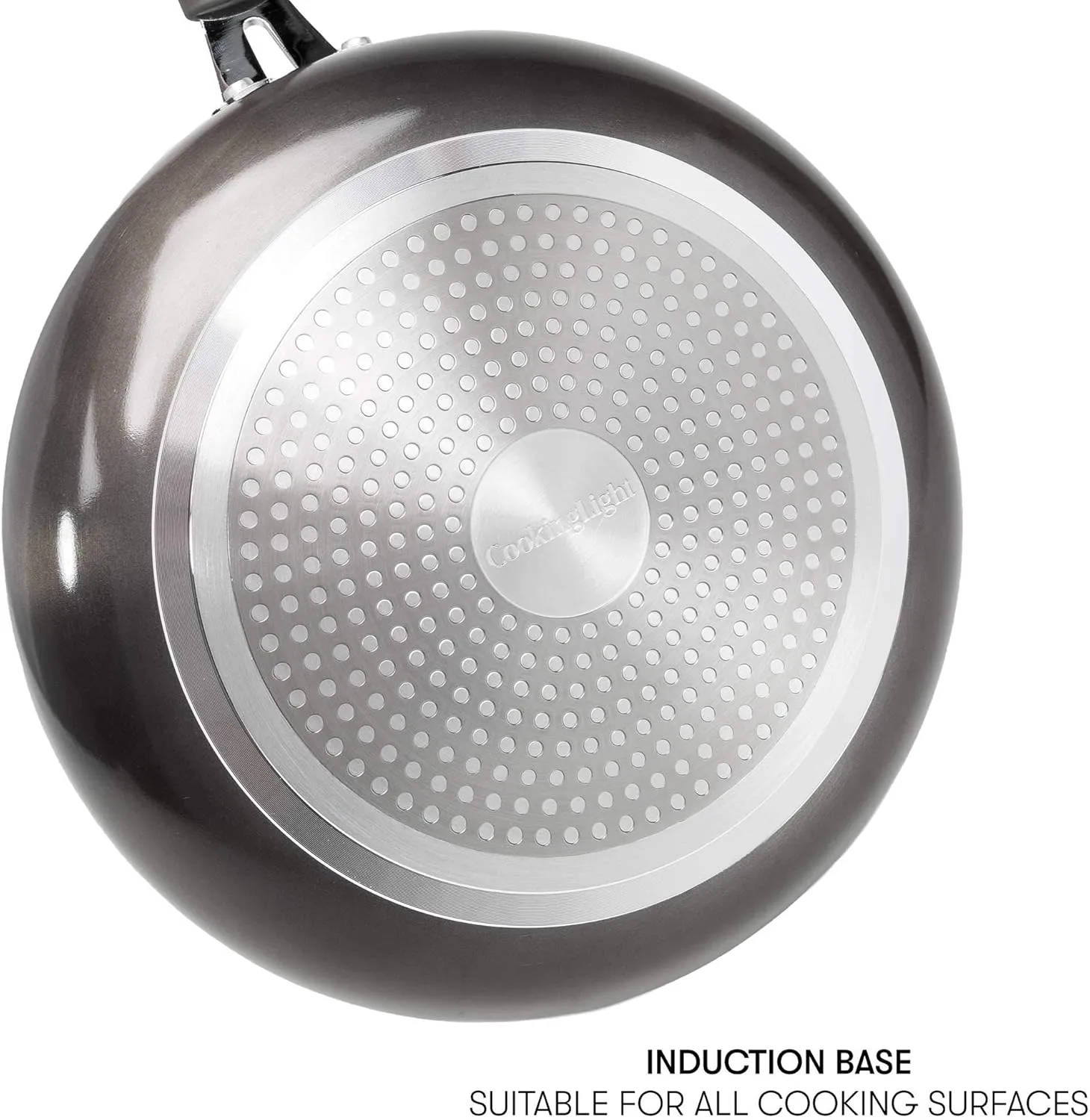 Cooking Light Nonstick Ceramic Deep Cooker, Dishwasher Safe, Scratch Resistant, Easy Food Release Interior, Cool Touch Handle and Even Heating Base, 4-Quart Jumbo Cooker, Gray