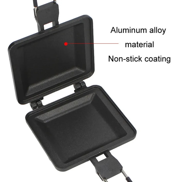 COOL CAMP CF-807 Outdoor Camping Folding Portable Sandwich Nonstick Grill Pan Toast Double Sided Skillet(Black)