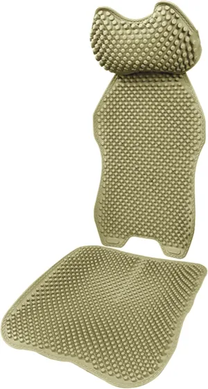 Cooling Car Seat Cover Set with Memory Foam Neck Pillow, Orthopedic Massage Pad with Ventilated Mesh and Anti-Slip Silicone Base, Summer Comfort for SUV, Truck, Van, Taxi, Office Chair, Off Beige