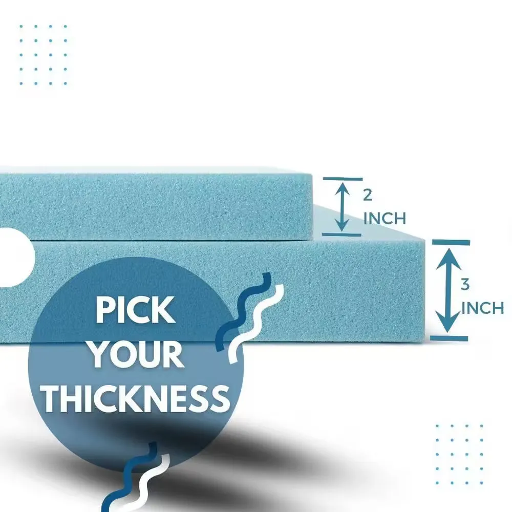 Cooling Gel Memory Foam Mattress Topper : 2 In. Twin Size : Medium Firm : Centaur-Us Certified