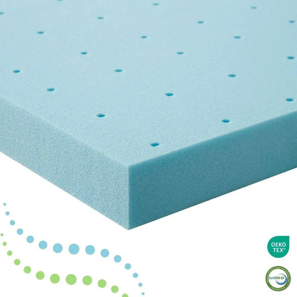 Cooling Gel Memory Foam Mattress Topper : 2 In. Twin Size : Medium Firm : Centaur-Us Certified