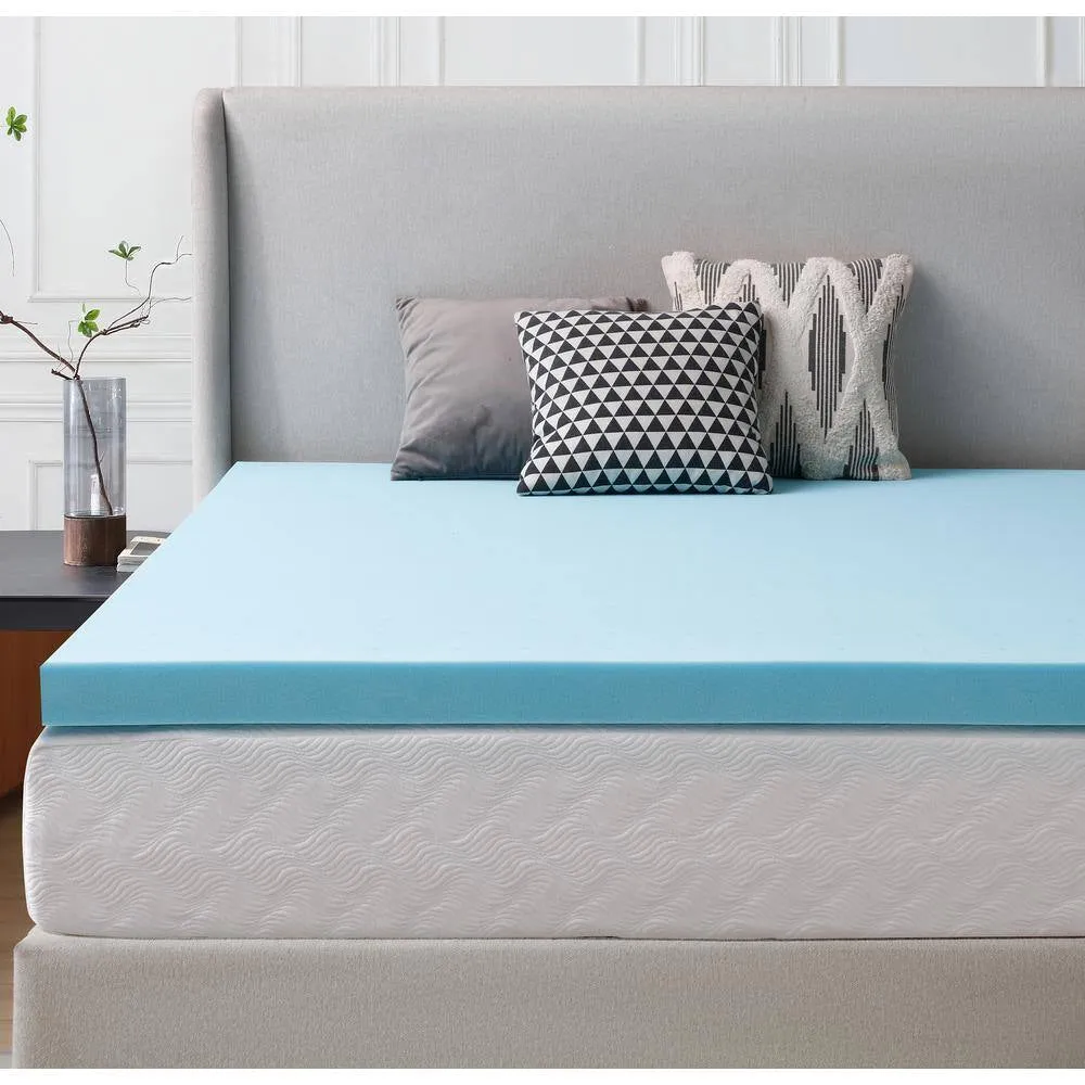 Cooling Gel Memory Foam Mattress Topper : 2 In. Twin Size : Medium Firm : Centaur-Us Certified