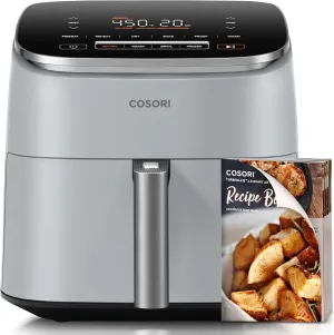 COSORI Air Fryer 9-in-1, Compact but Large 6 Qt, 5 Fast Fan Speeds with 450F for Ultra Crsipy, 95% Less Oil, 100  In-App Recipes, Roast, Bake, Dehydrate, Reheat, Broil, Proof, Ceramic