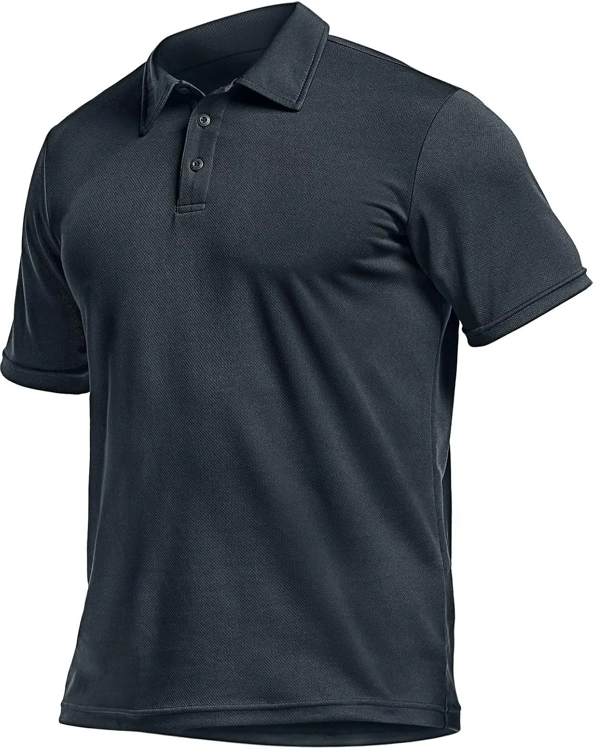 CQR Men's Polo Shirts, Tactical Short Sleeve Golf Performance Shirts, Lightweight Dry Fit UPF 50  Pique