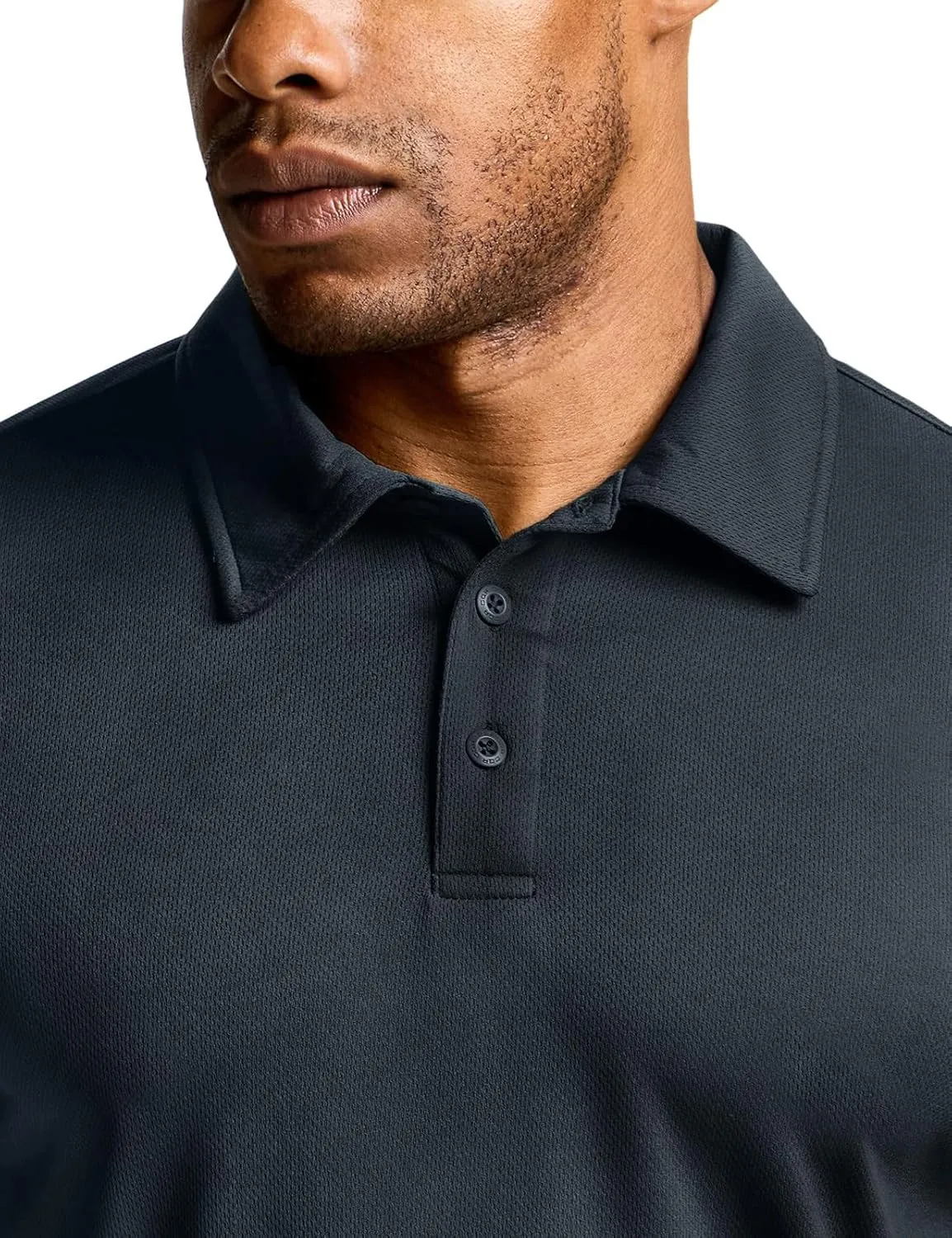 CQR Men's Polo Shirts, Tactical Short Sleeve Golf Performance Shirts, Lightweight Dry Fit UPF 50  Pique