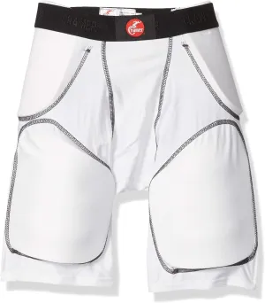Cramer Classic 5-Pad Football Girdle with Hip, Tailbone and Thigh Pads, Integrated Girdle, Compression Football Gear, White, 2X-Large