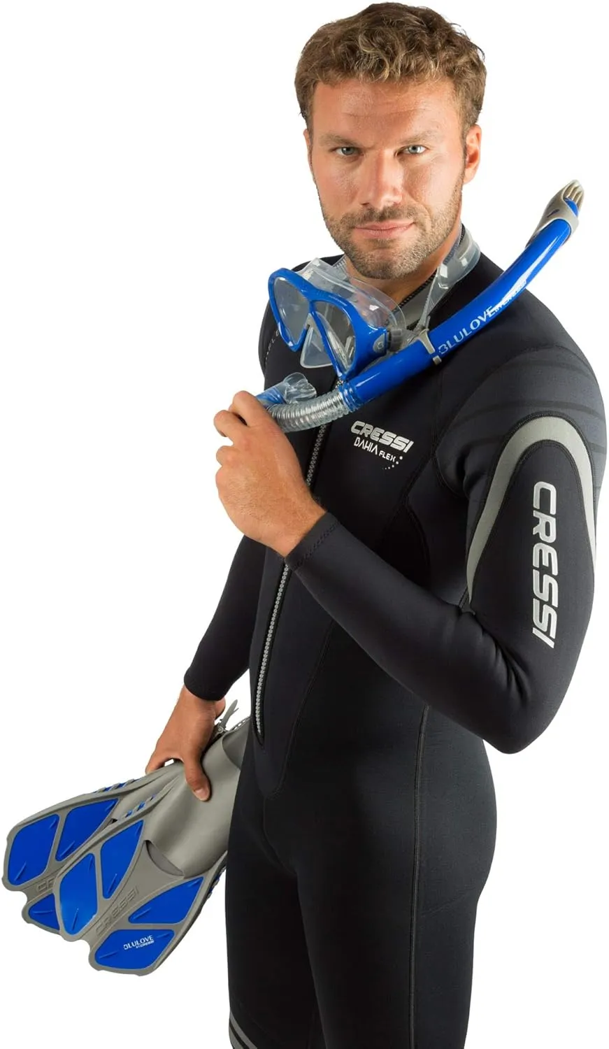 Cressi Adult Snorkeling Set (Mask, Snorkel, Adjustable Fins) Ideal for Travel - Lightweight Colorful Equipment | Bonete Set