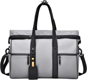 Crossbody Pack Leisure Daypack PU Travel Bag Business Trip Luggage Storage Bag for Workout, Gray
