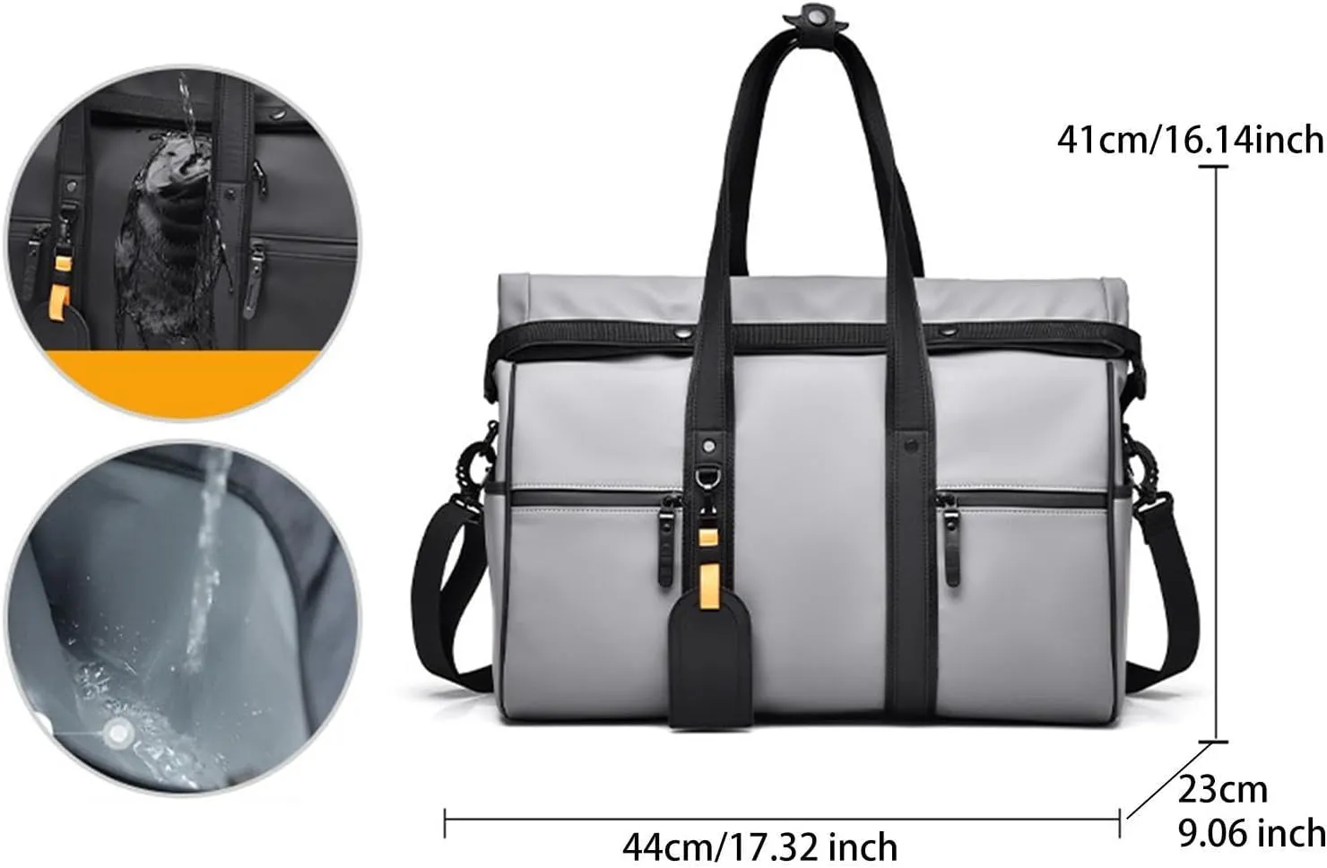 Crossbody Pack Leisure Daypack PU Travel Bag Business Trip Luggage Storage Bag for Workout, Gray