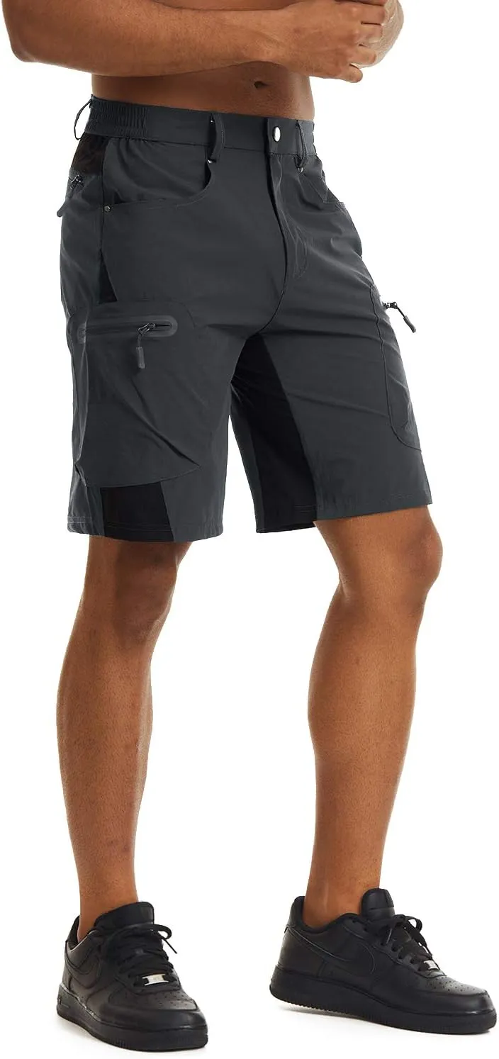 CRYSULLY Men's Hiking Cargo Shorts Outdoor Summer Lightweight Quick Dry Casual Shorts with 5 Pocket